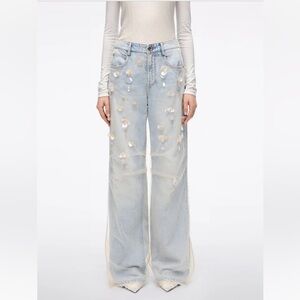 Miss Sixty MESH PANEL STRAIGHT-LEG JEANS
With Embellished Flowers